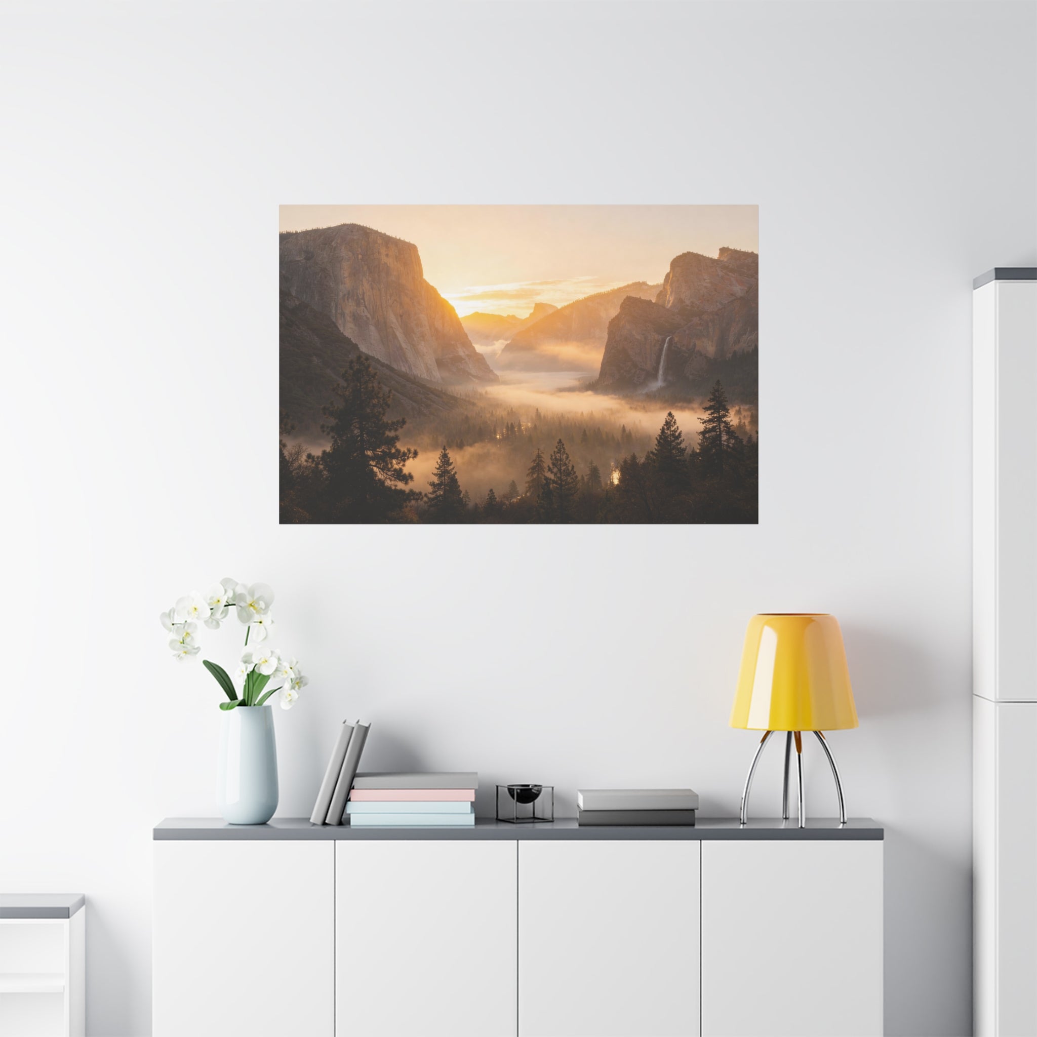 Sunrise Yosemite Valley Canvas Wall Art — Matte Stretched Landscape Print