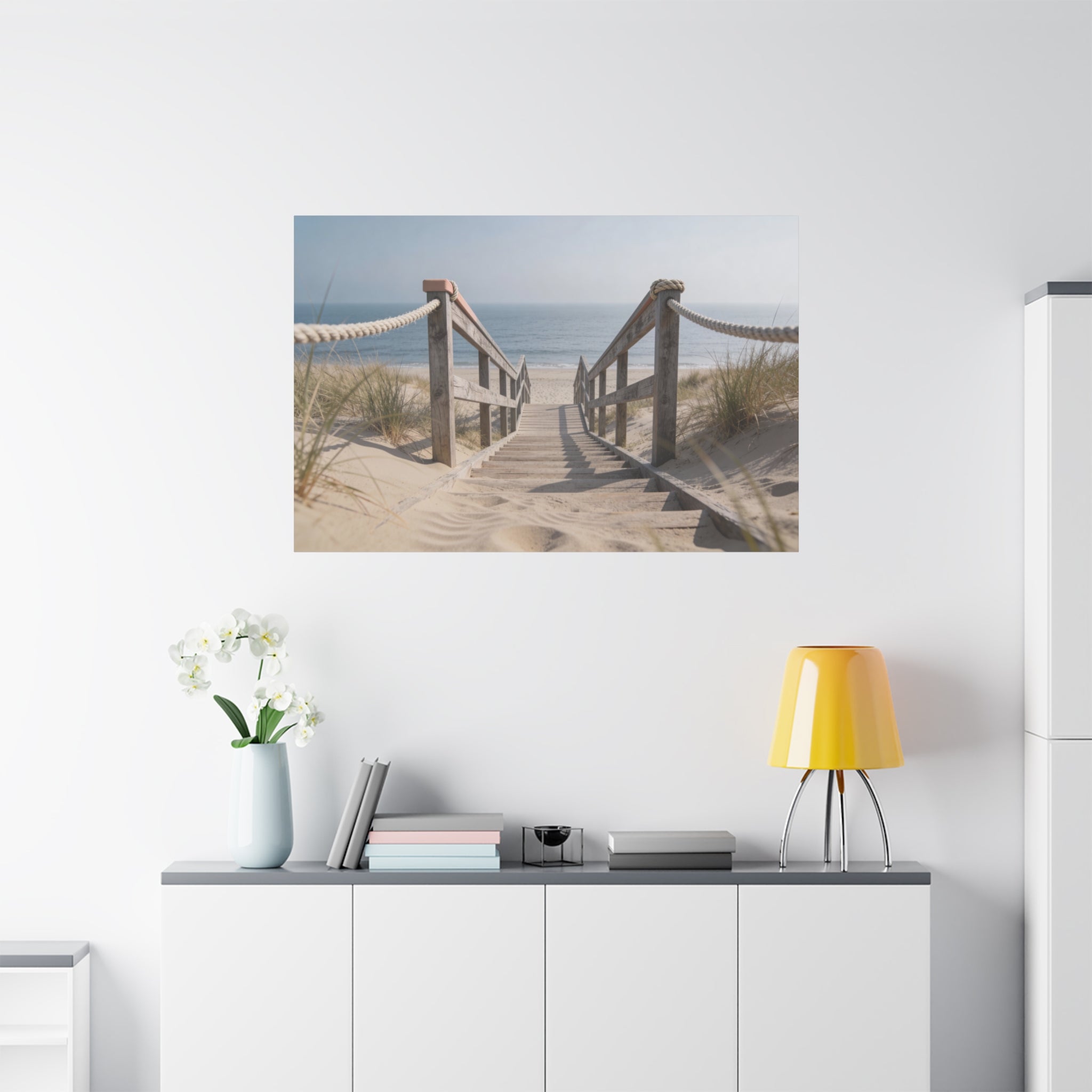 Coastal Horizons - Beach Stairs - Rope Handrail