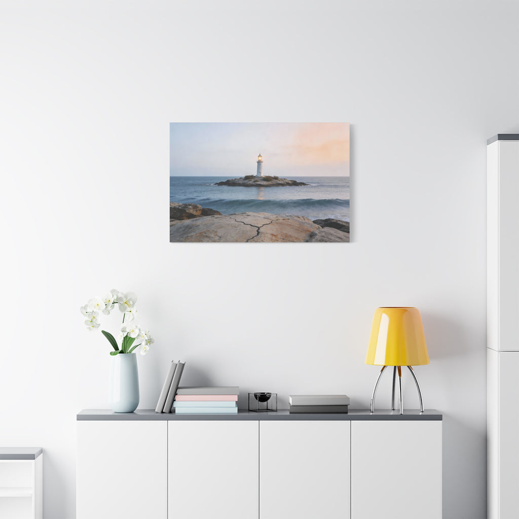Coastal Horizons - Lighthouse On Rock - Architectural Anchor