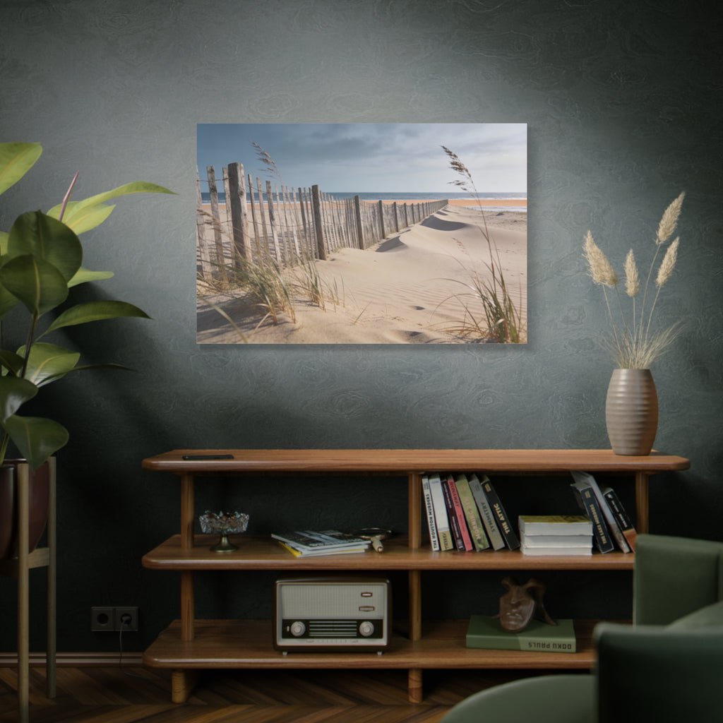 Coastal Horizons - Windswept Dunes - Weathered Fence