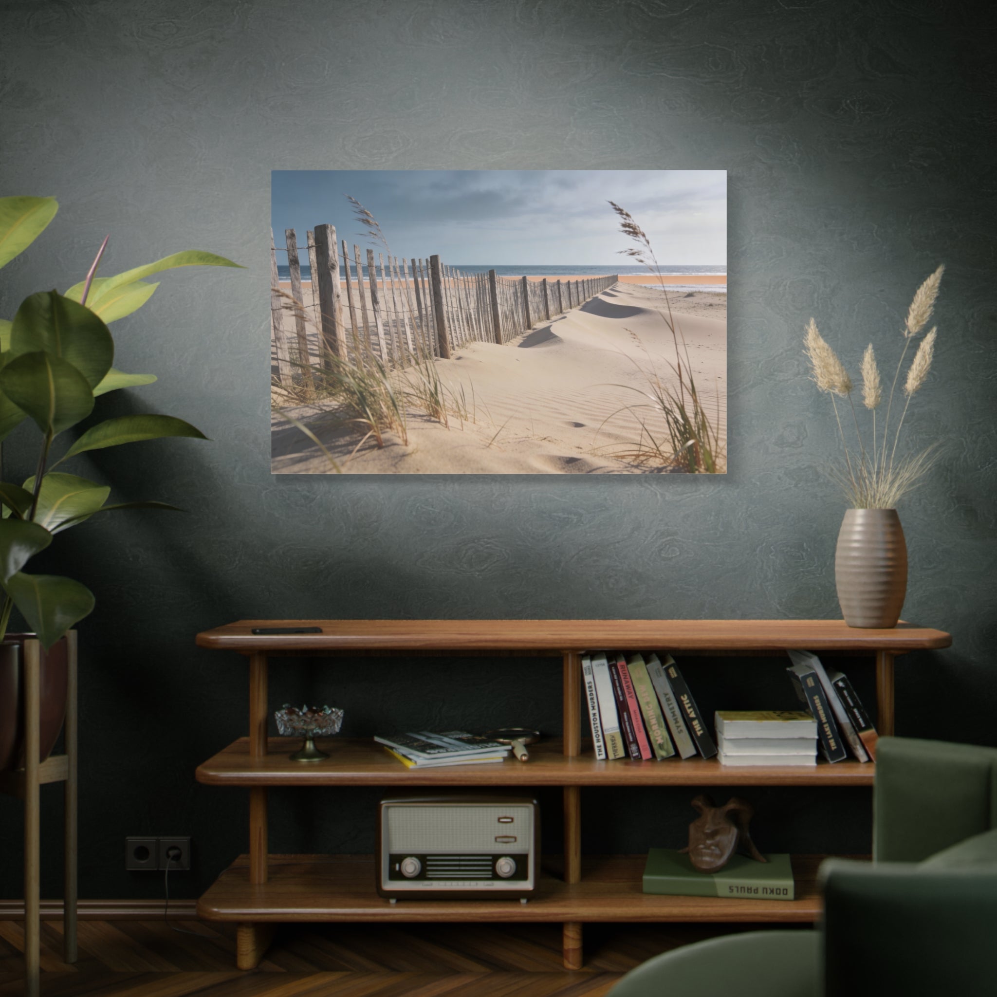 Coastal Horizons - Windswept Dunes - Weathered Fence