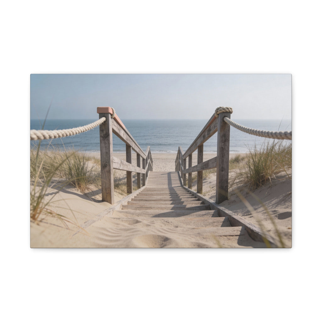 Coastal Horizons - Beach Stairs - Rope Handrail