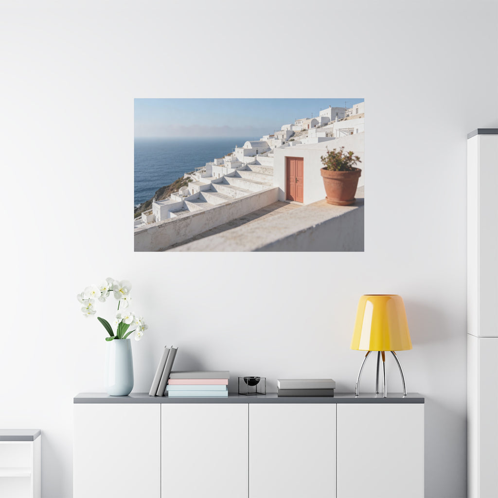 Coastal Horizons - Whitewashed Village - Premium Minimal Architecture