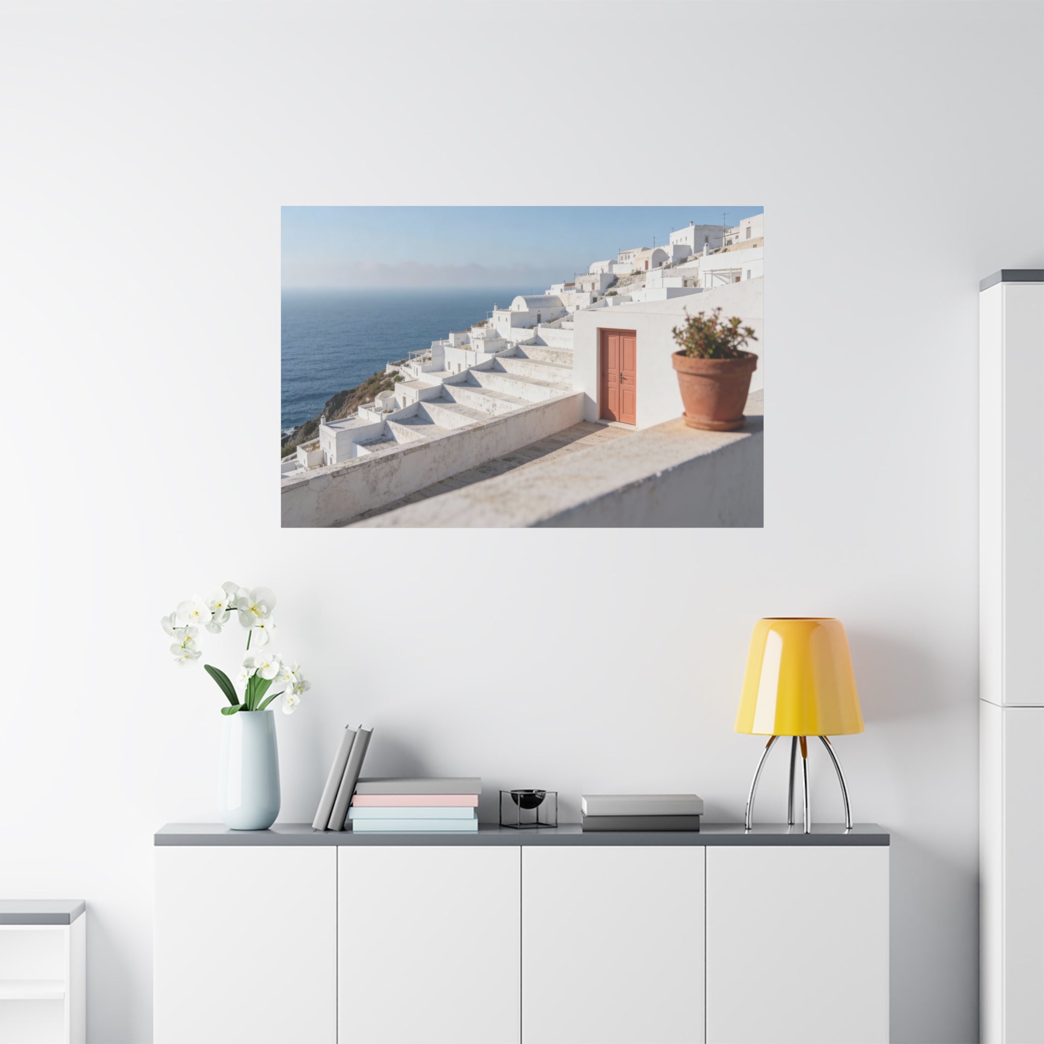 Coastal Horizons - Whitewashed Village - Premium Minimal Architecture