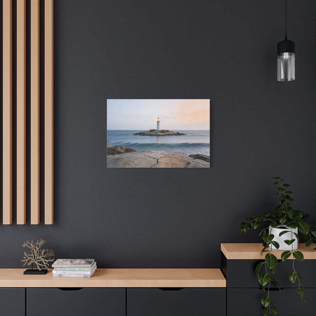 Coastal Horizons - Lighthouse On Rock - Architectural Anchor