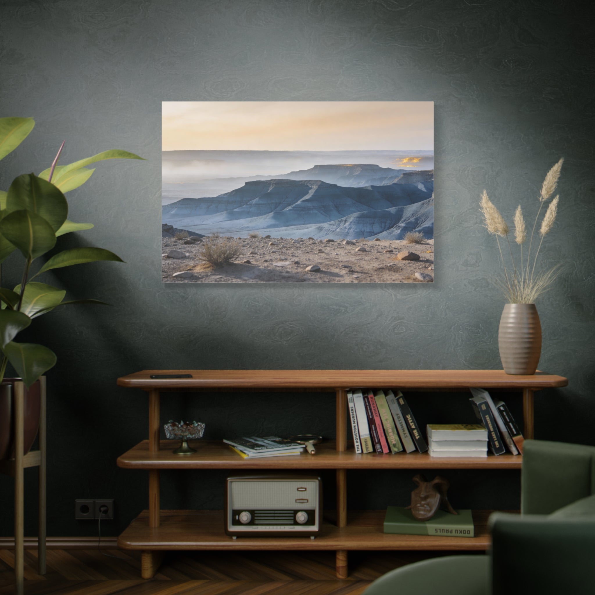 Badlands National Park - Blue Mesa - Teal Gray Hills - Soft Sky