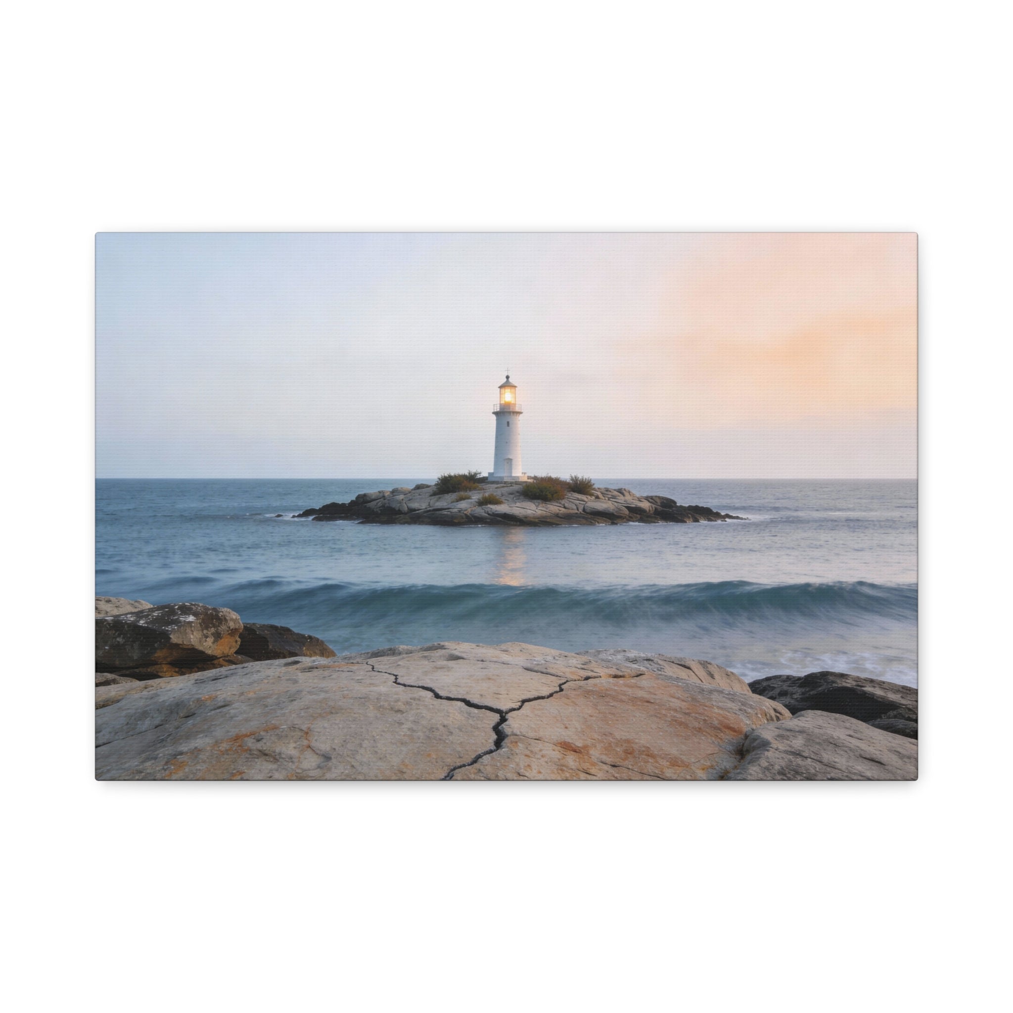 Coastal Horizons - Lighthouse On Rock - Architectural Anchor