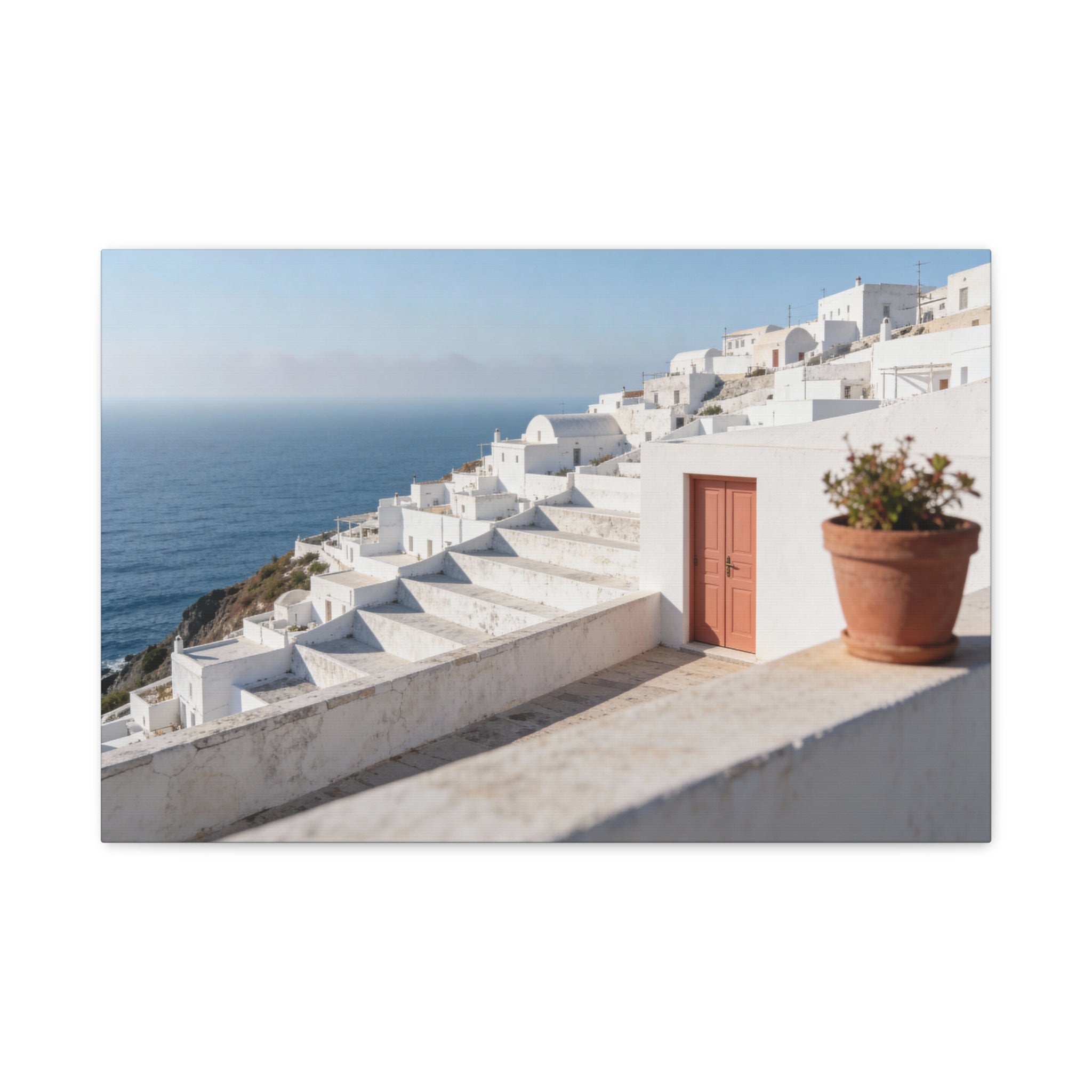 Coastal Horizons - Whitewashed Village - Premium Minimal Architecture