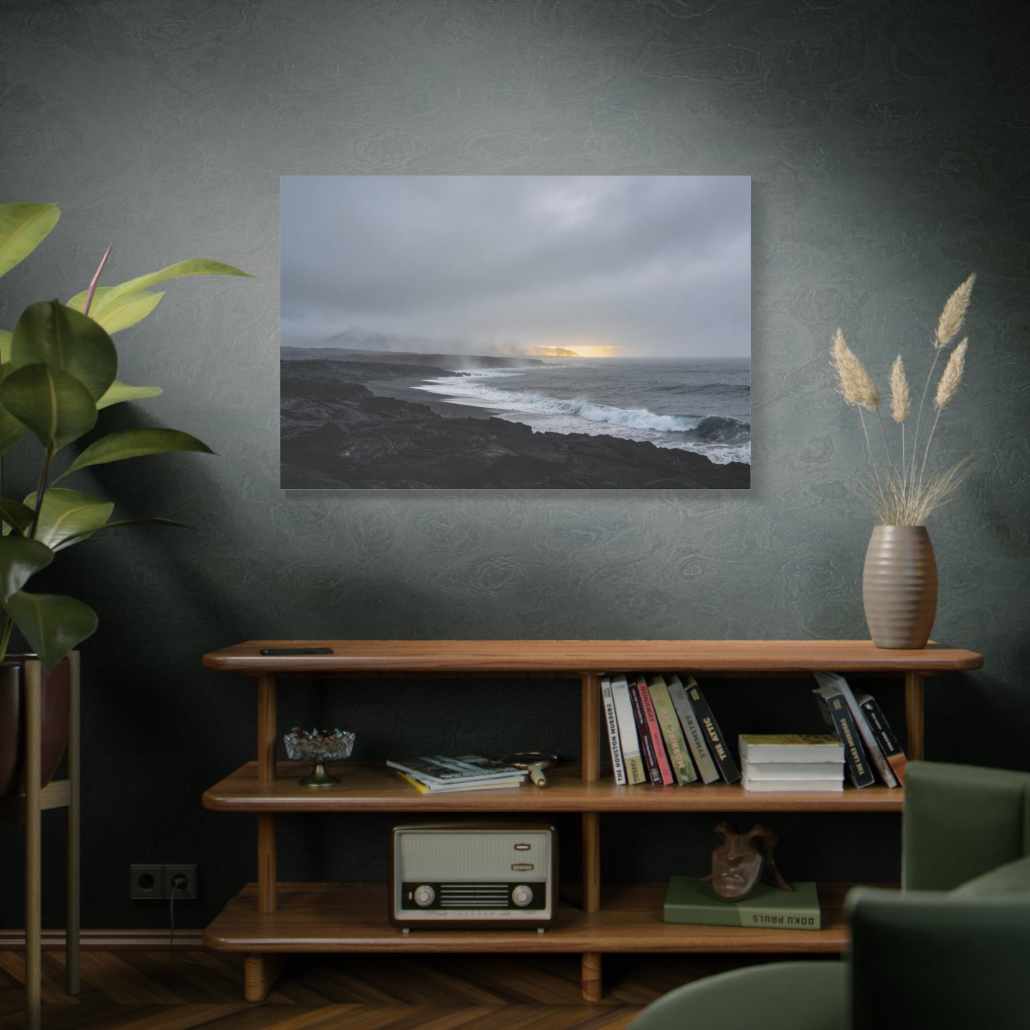 Hawaii Volcanoes National Park - Black Lava Shore - Sea Mist - Minimal