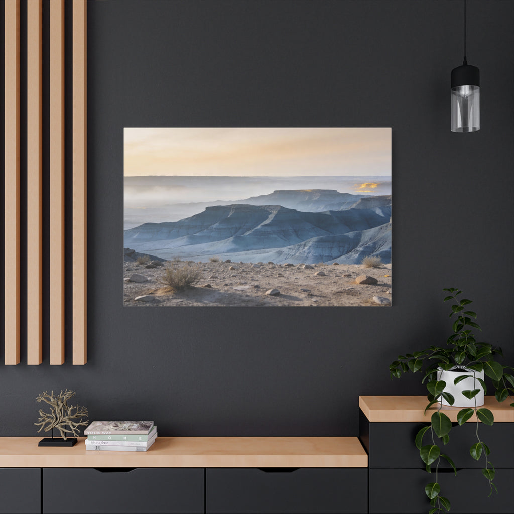 Badlands National Park - Blue Mesa - Teal Gray Hills - Soft Sky