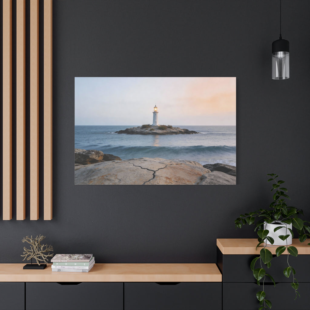 Coastal Horizons - Lighthouse On Rock - Architectural Anchor