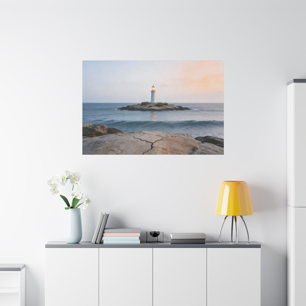 Coastal Horizons - Lighthouse On Rock - Architectural Anchor