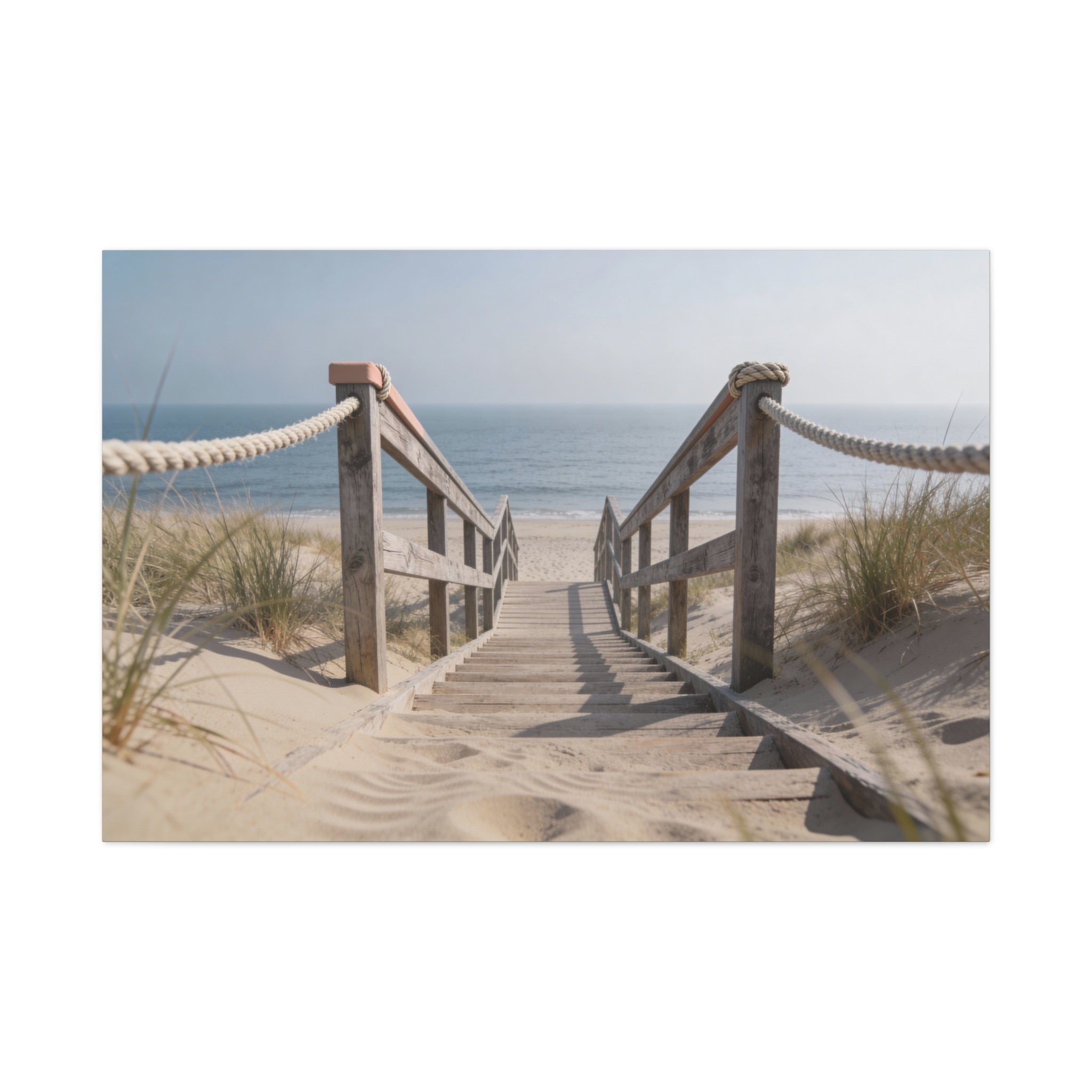 Coastal Horizons - Beach Stairs - Rope Handrail
