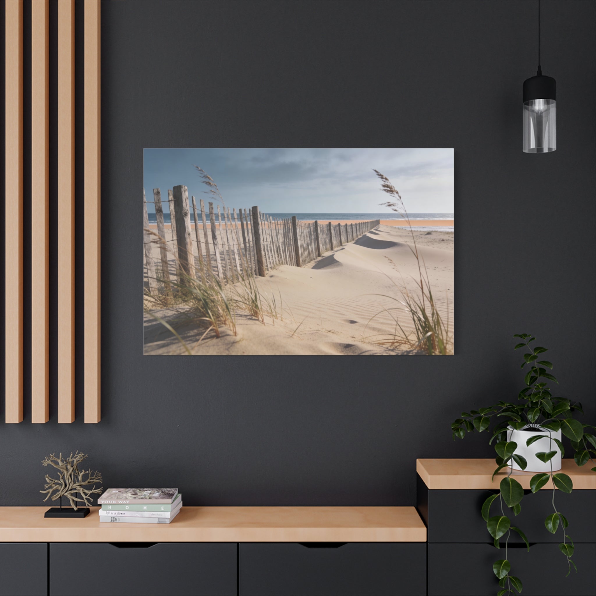 Coastal Horizons - Windswept Dunes - Weathered Fence