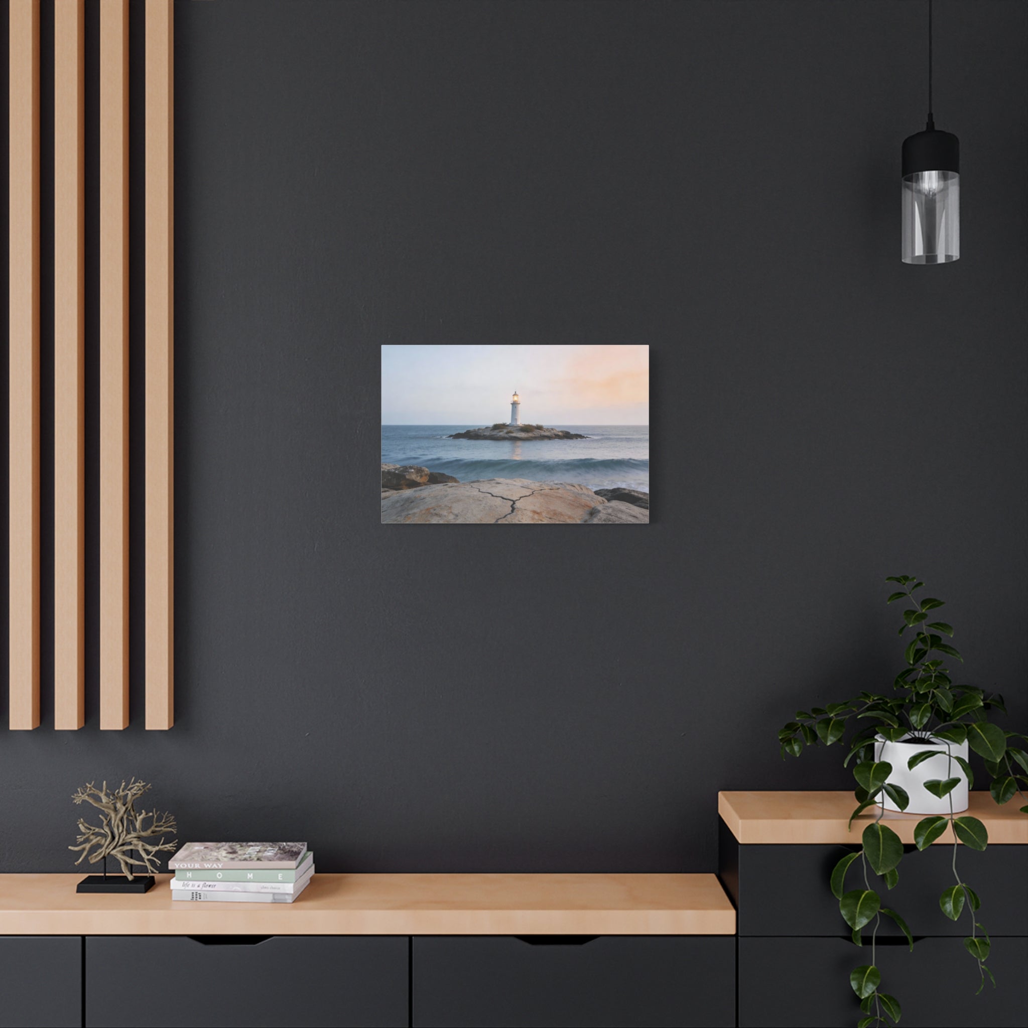 Coastal Horizons - Lighthouse On Rock - Architectural Anchor