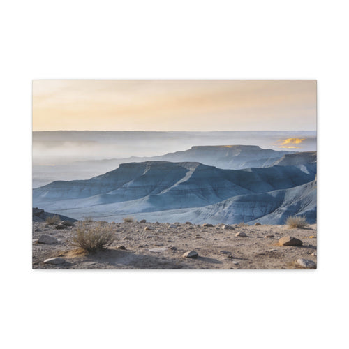 Badlands National Park - Blue Mesa - Teal Gray Hills - Soft Sky