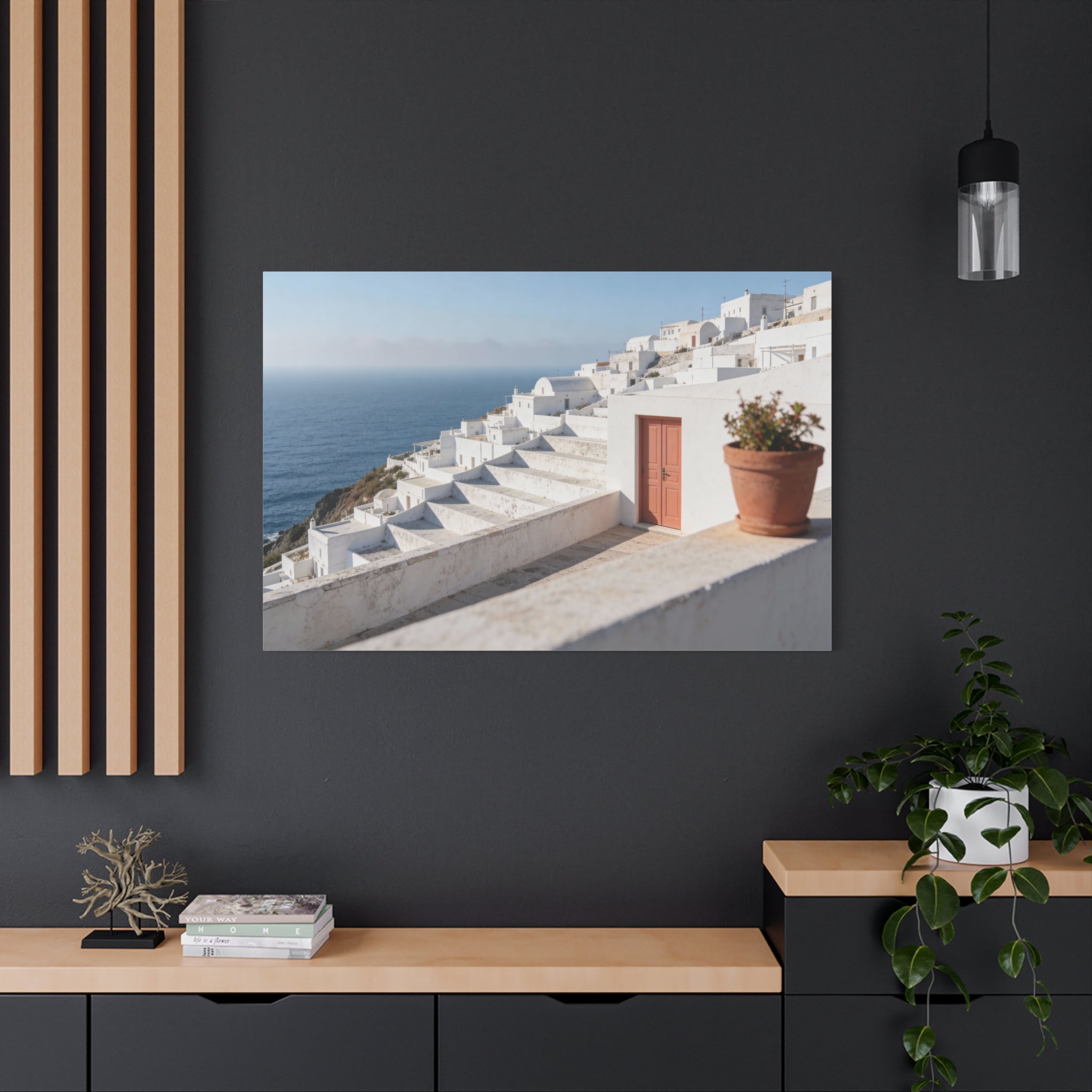 Coastal Horizons - Whitewashed Village - Premium Minimal Architecture