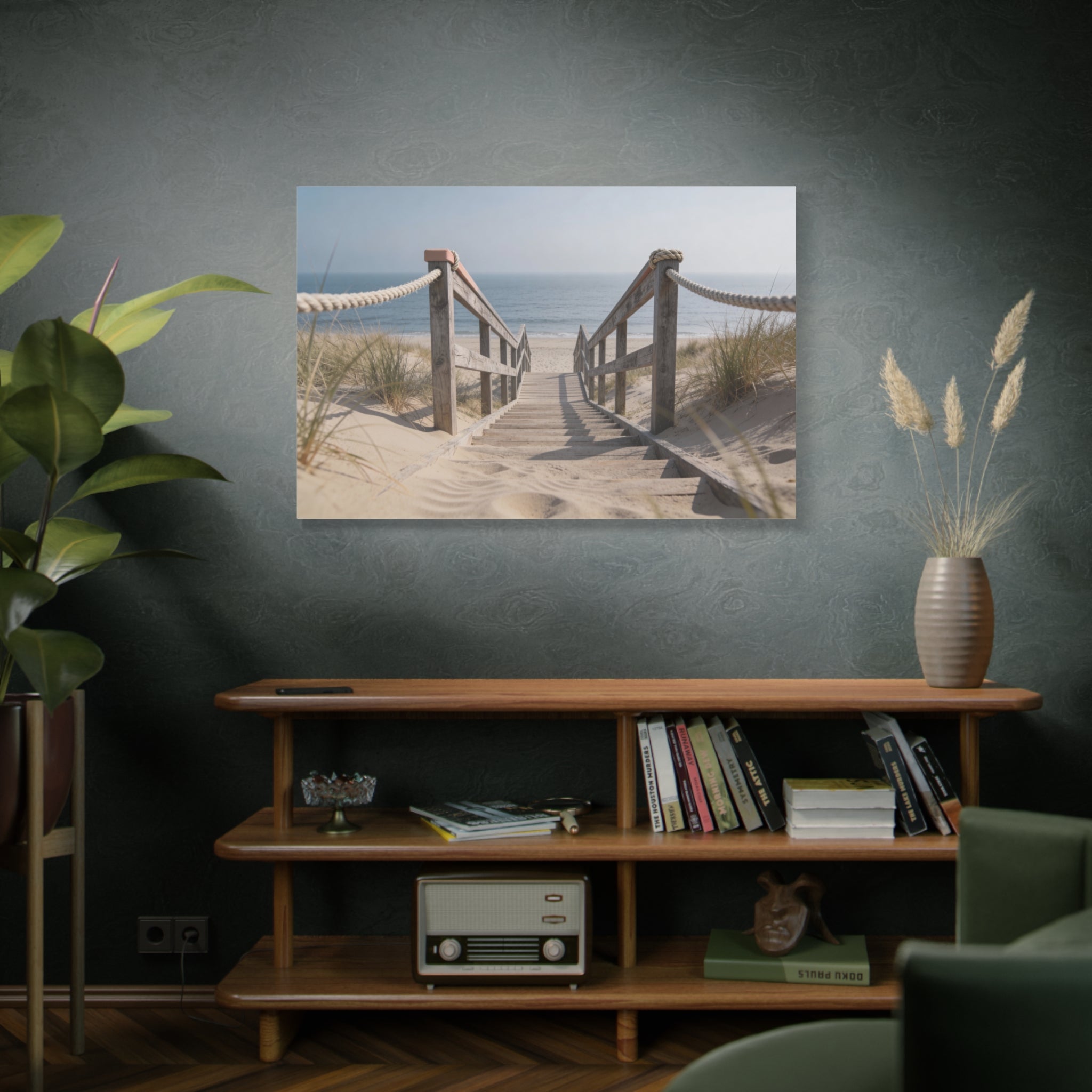 Coastal Horizons - Beach Stairs - Rope Handrail