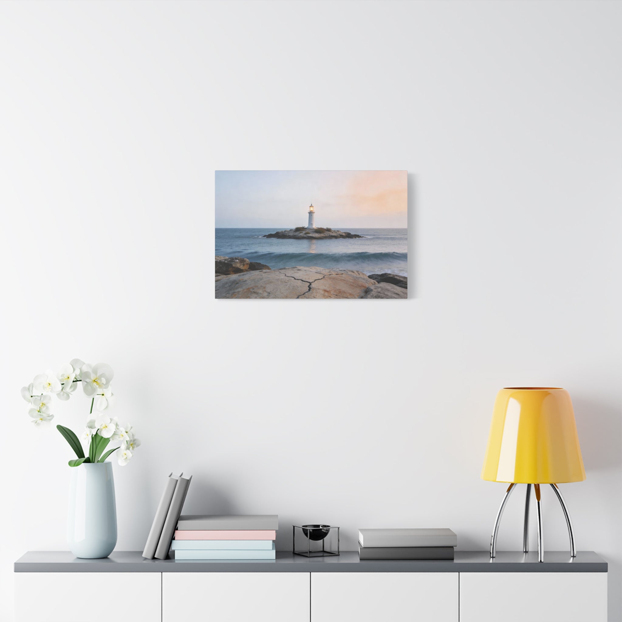 Coastal Horizons - Lighthouse On Rock - Architectural Anchor
