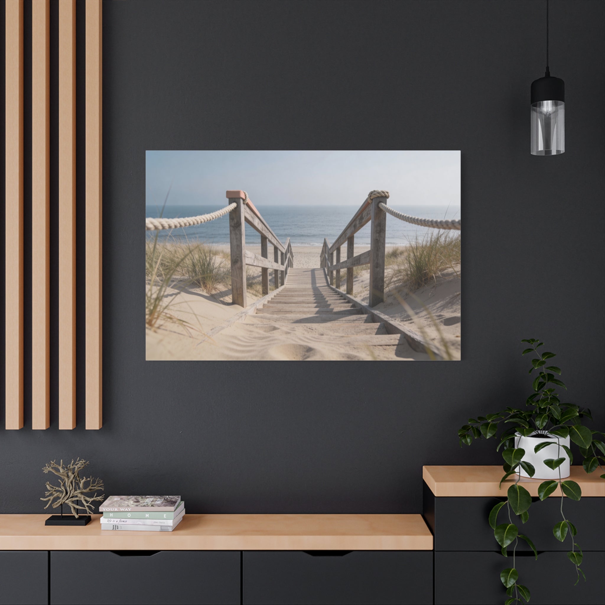 Coastal Horizons - Beach Stairs - Rope Handrail